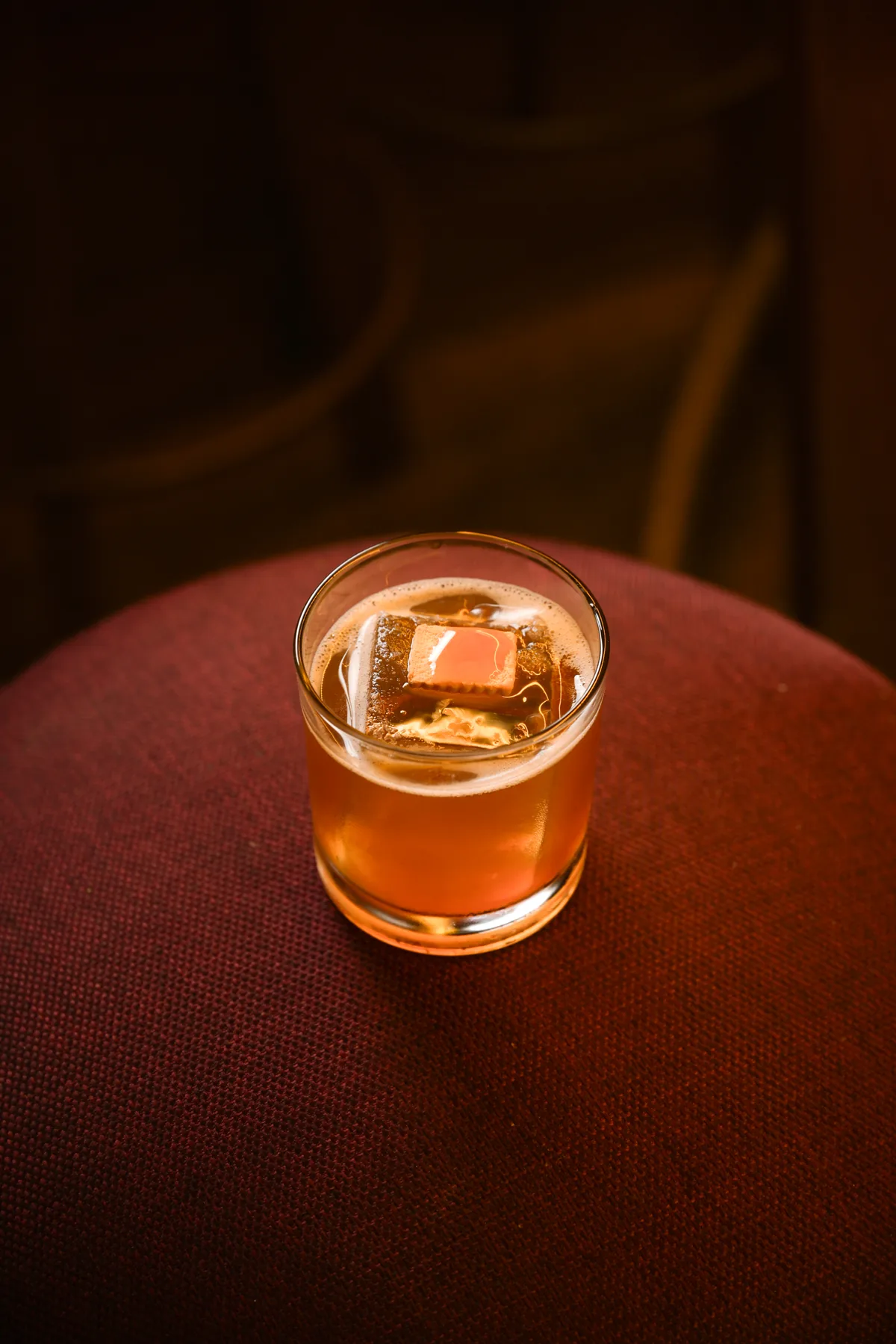Signature cocktail on ice at La Cale