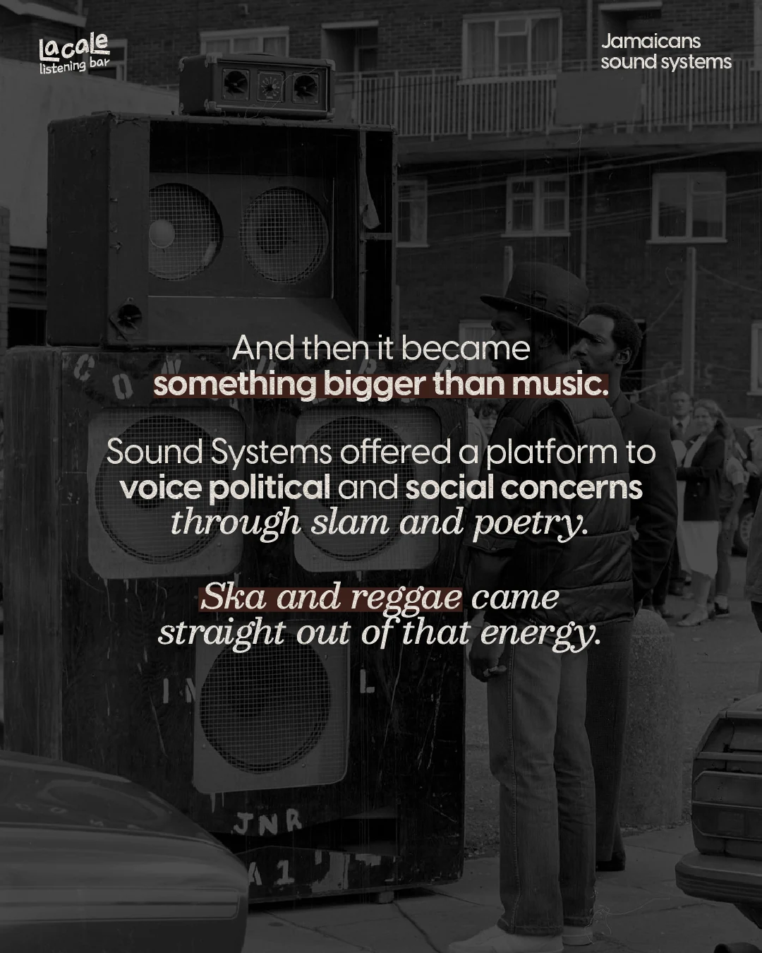 Sound systems as a platform for toasting and poetry, the roots of ska and reggae
