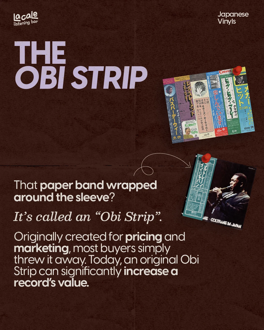 The Obi Strip, the paper band wrapped around Japanese vinyl sleeves